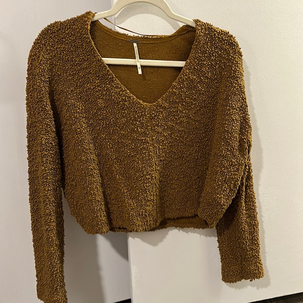 Free people teddy bear crop sweater size XS